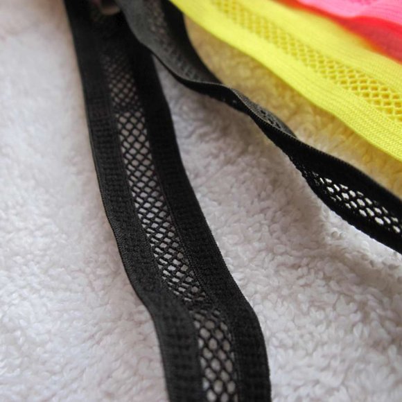 4 Goody Ouchless Yoga Fishnet Elastic Mesh Head Bands Net Hot Pink Blue Yellow - Picture 4 of 11